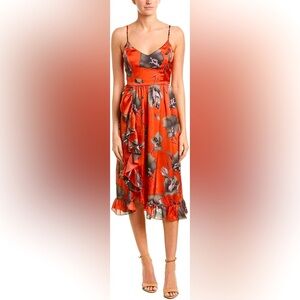 AVEC LES FILLES Tea Length w/ Ruffled Hem Dress. Sz 8.